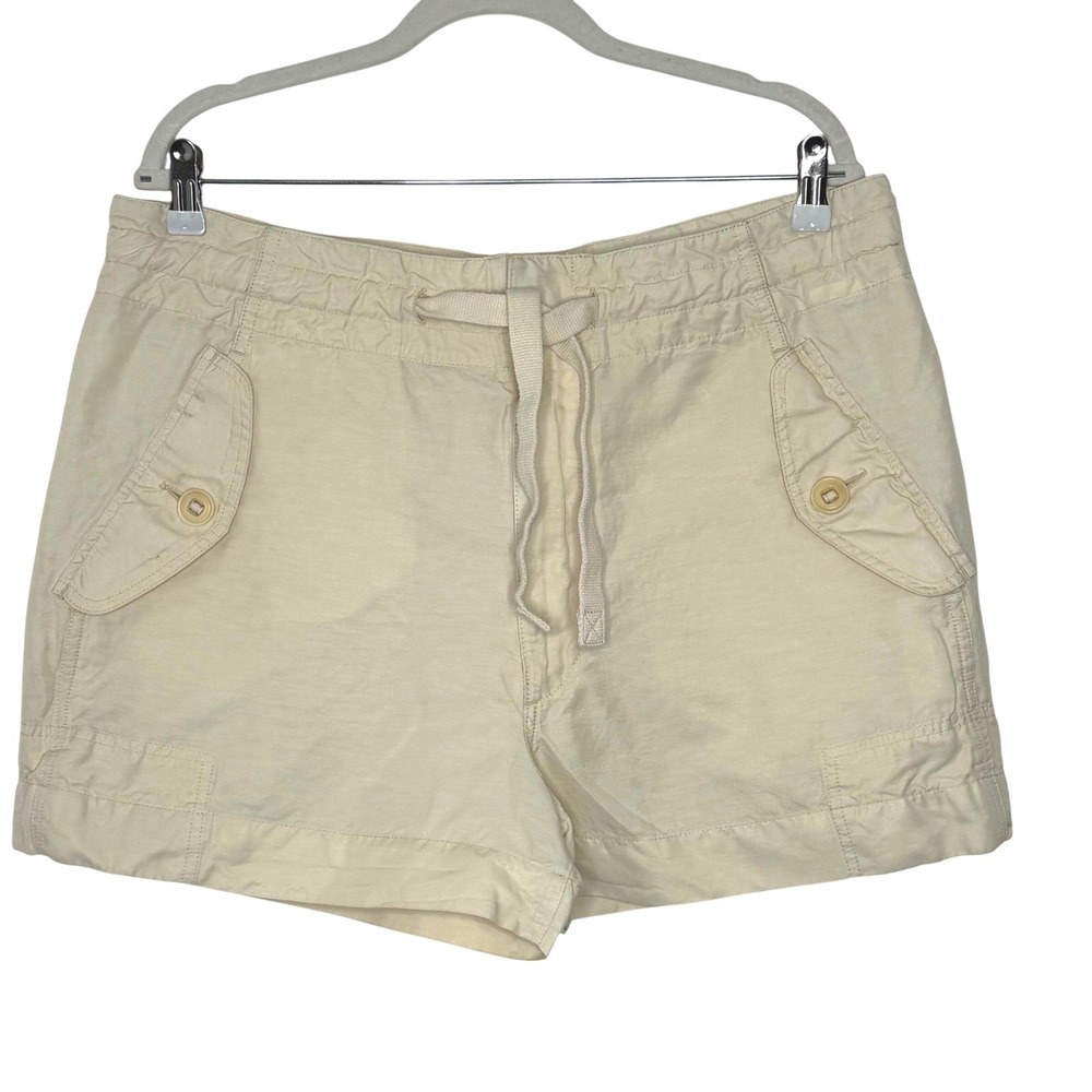 Vince Shorts Drawstring Utility Womens Large Cream